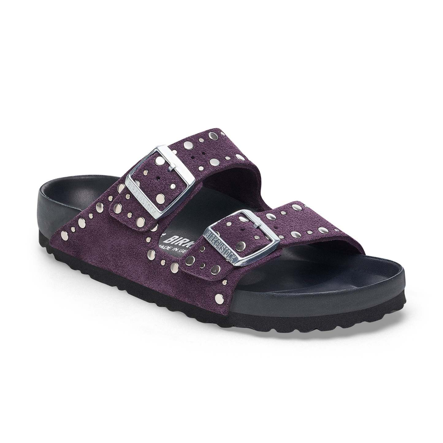 Arizona Exquisite Rivets Acai Suede Leather