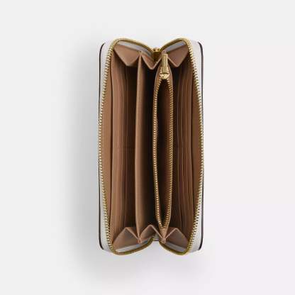 Coathtch Outlet Long Zip Around Wallet In Signature Canvas