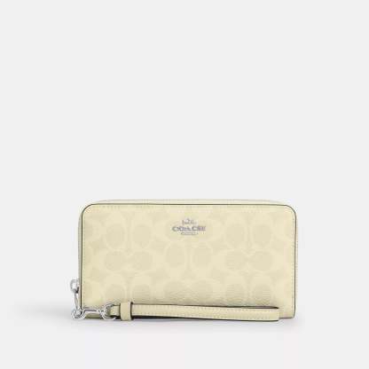 Coathtch Outlet Long Zip Around Wallet In Signature Canvas