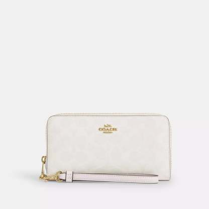 Coathtch Outlet Long Zip Around Wallet In Signature Canvas