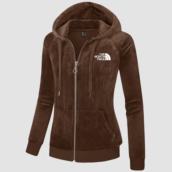 2024 THE NORthtTH FACE-Women's Velour Fleece Hoodie Jacket Slim Fit Outwear