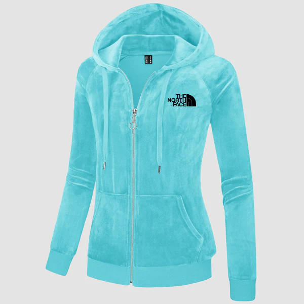 2024 THE NORthtTH FACE-Women's Velour Fleece Hoodie Jacket Slim Fit Outwear