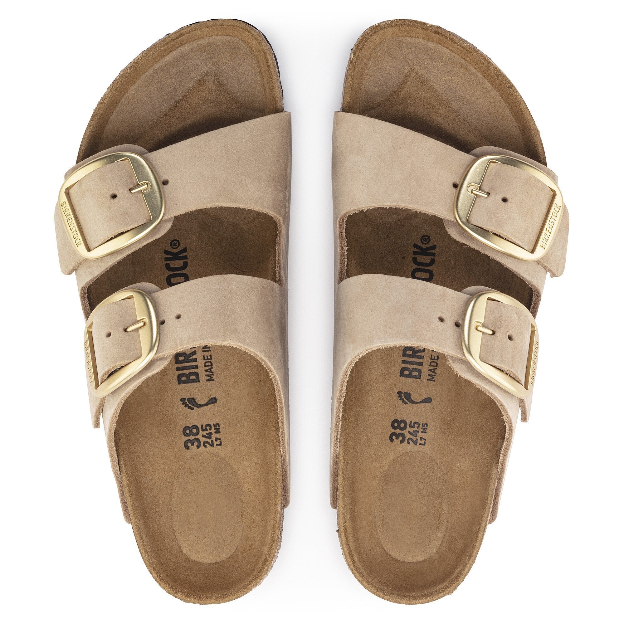 Women's  Birkethtnstock - Arizona Big Buckle Nubucklæder - Sandcastle