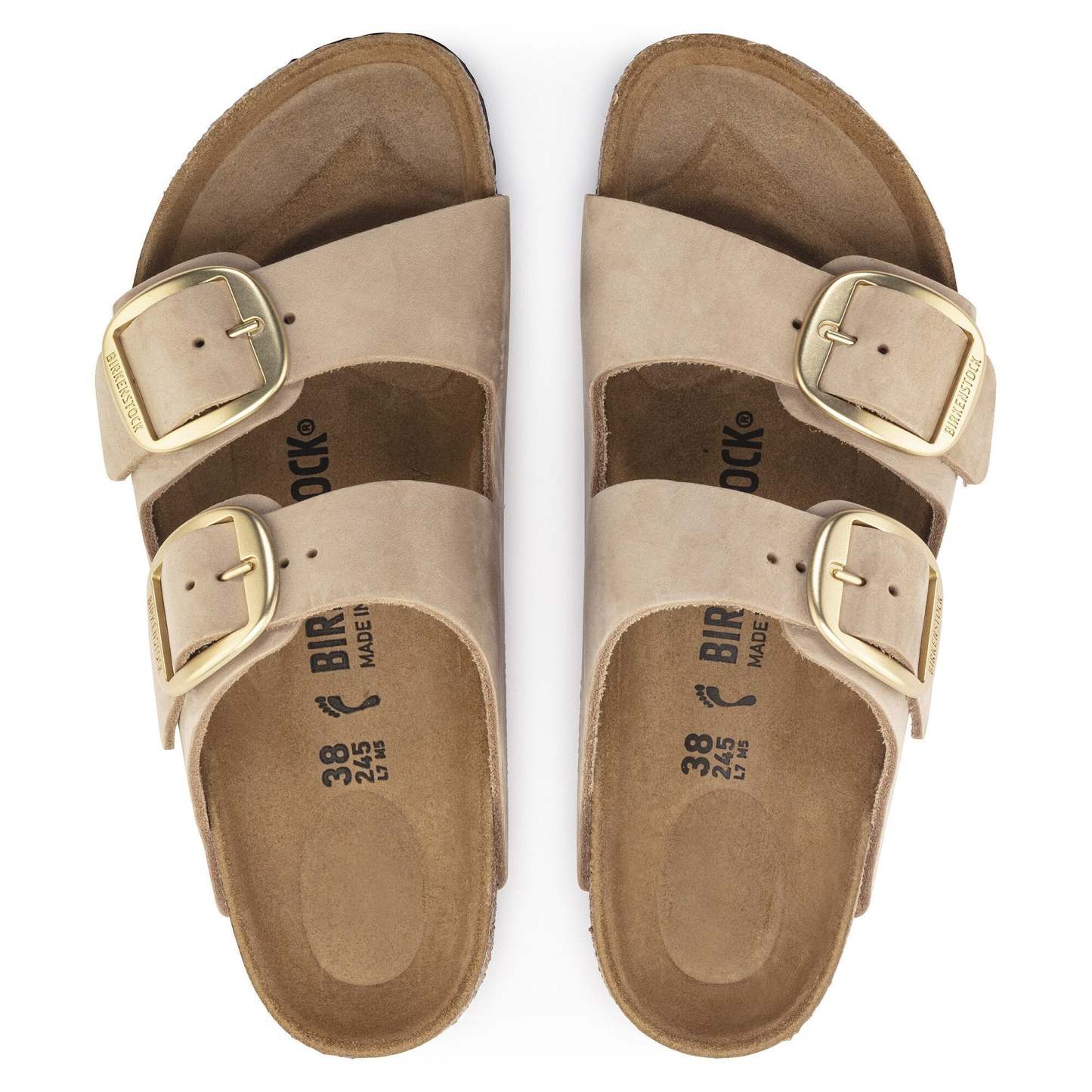 Women's  Birkethtnstock - Arizona Big Buckle Nubucklæder - Sandcastle
