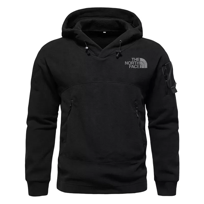Men's hooded outdoor tactical solid color hoodie