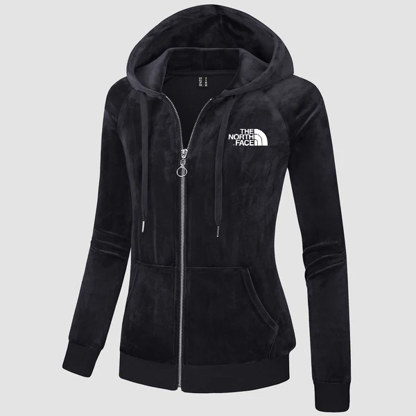 2024 THE NORthtTH FACE-Women's Velour Fleece Hoodie Jacket Slim Fit Outwear
