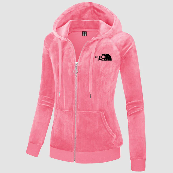 2024 THE NORthtTH FACE-Women's Velour Fleece Hoodie Jacket Slim Fit Outwear