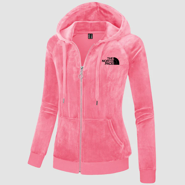 2024 THE NORthtTH FACE-Women's Velour Fleece Hoodie Jacket Slim Fit Outwear