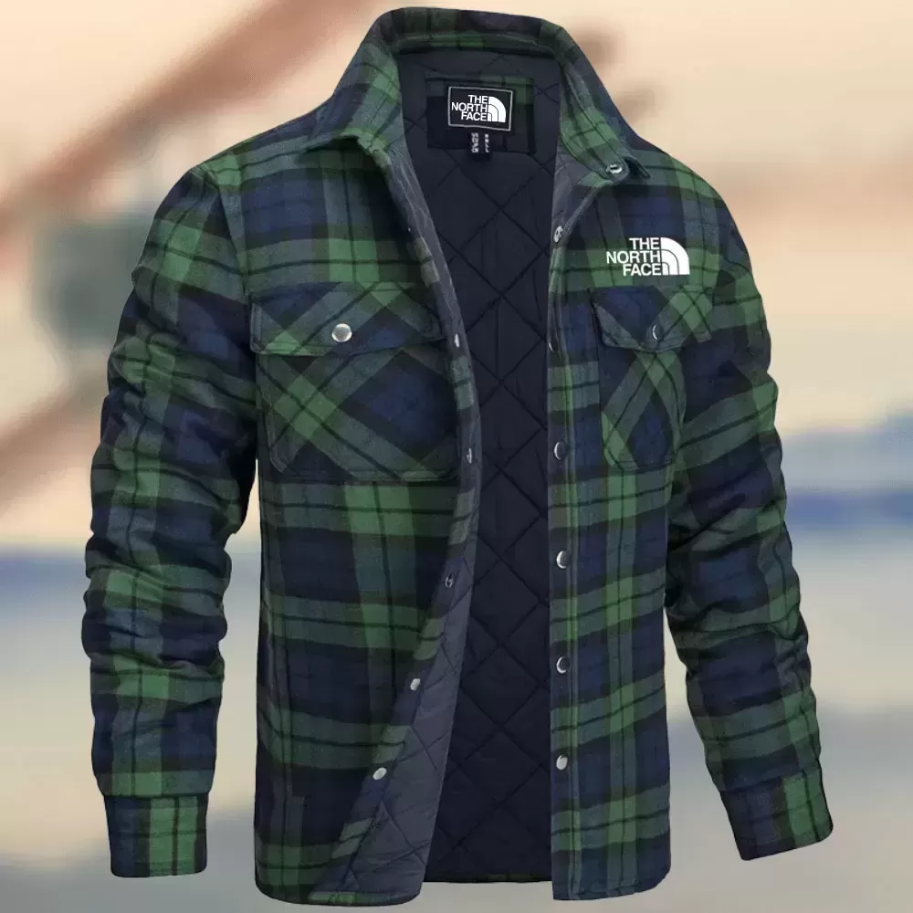 THE NORthtTH FACE Plaid Fashion Men's Warm Hooded Coat