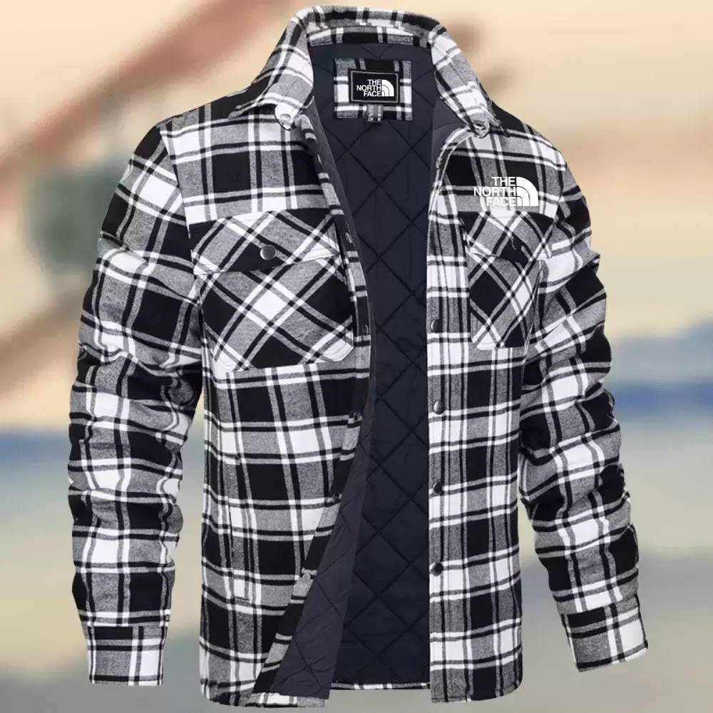 THE NORthtTH FACE Plaid Fashion Men's Warm Hooded Coat