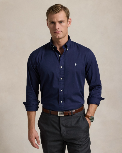 Chemise ajustée en sergé