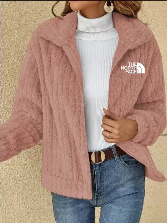 2024 SHORT JACKET LAPEL ZIPPER WINTER COAT WARM PLUSH FLEECE ZIPPER CASUAL COAT