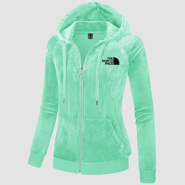 2024 THE NORthtTH FACE-Women's Velour Fleece Hoodie Jacket Slim Fit Outwear