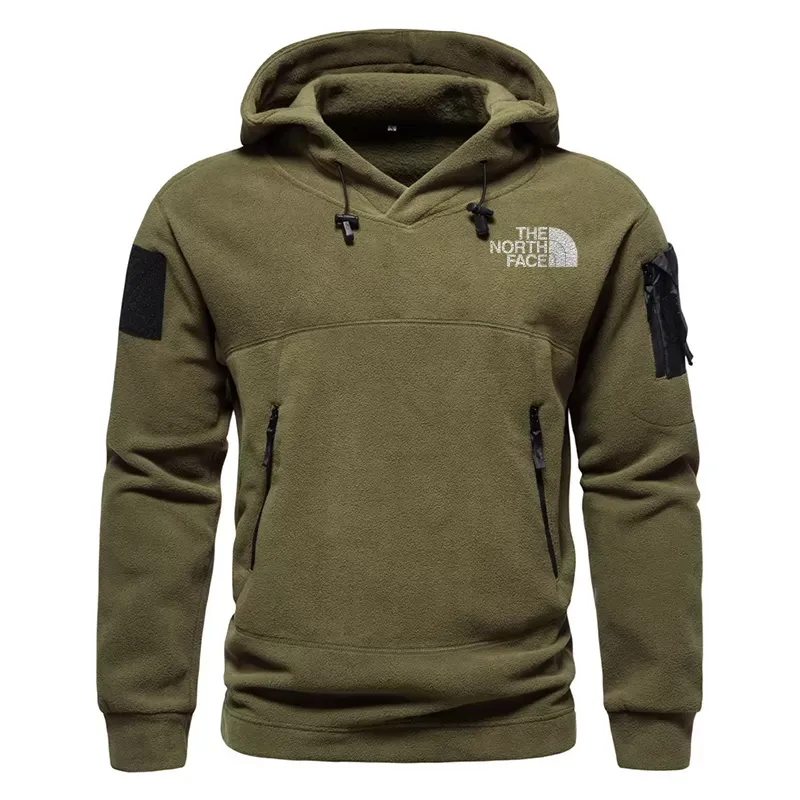 Men's hooded outdoor tactical solid color hoodie