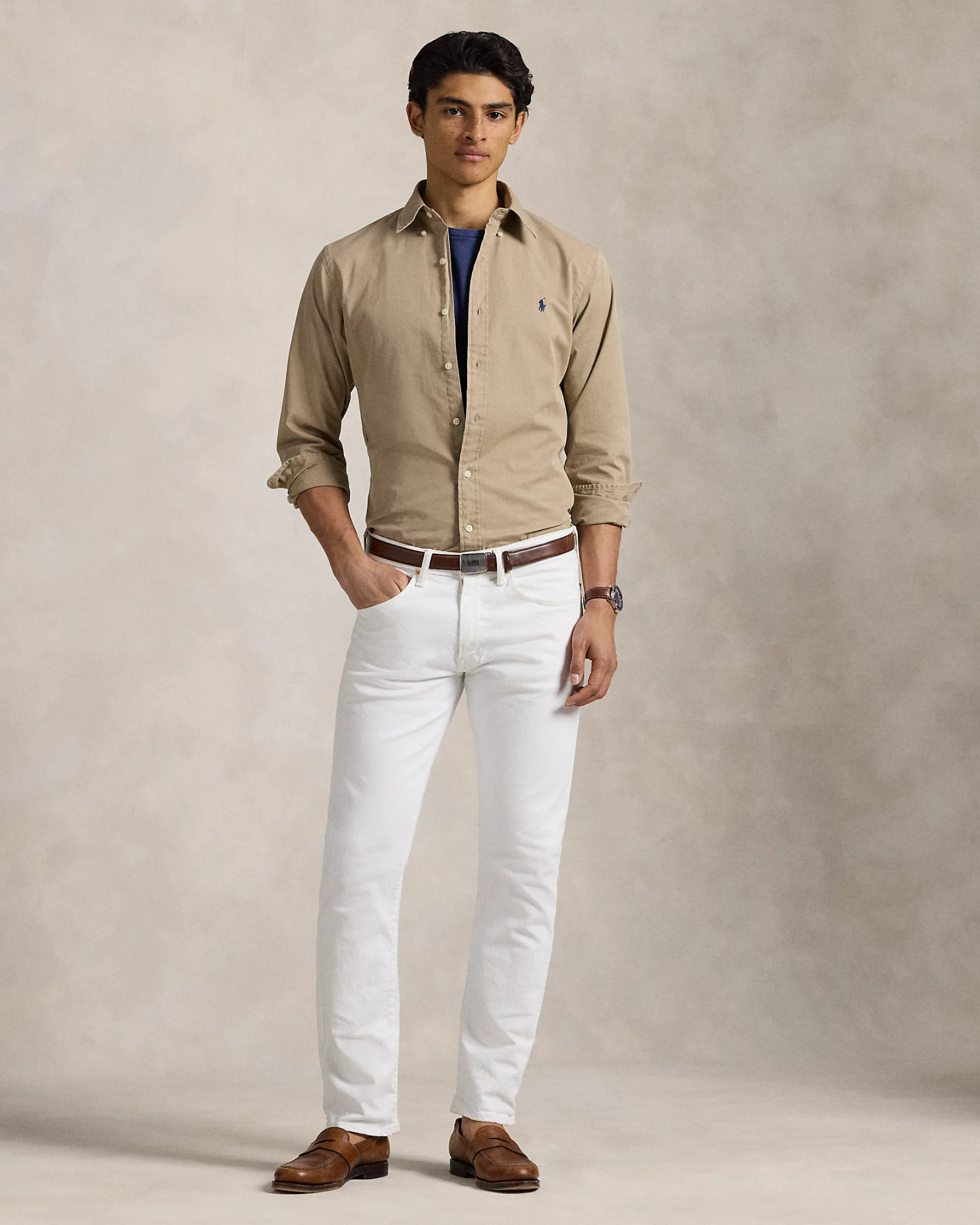 Chemise ajustée en sergé