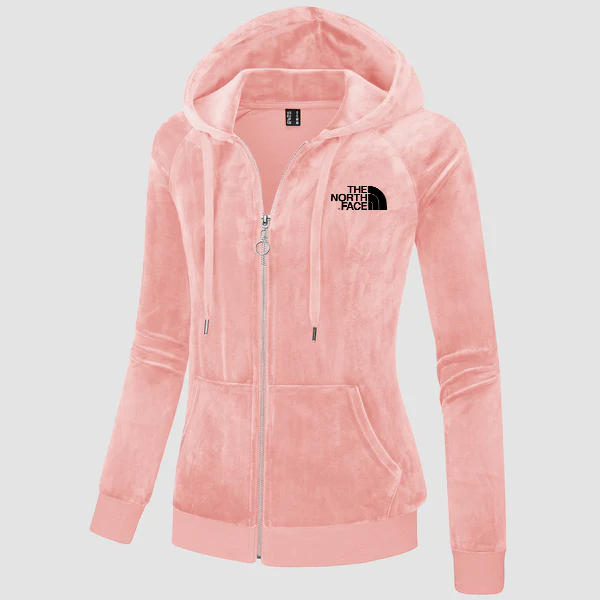 2024 THE NORthtTH FACE-Women's Velour Fleece Hoodie Jacket Slim Fit Outwear