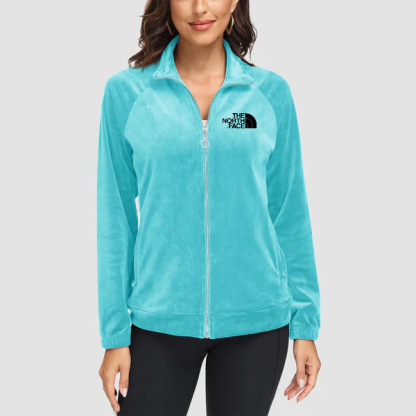 2024 THE NORthtTH FACE-Women's Velour Jackets Full Zip Up Fleece Jacket With Zipper Pockets Soft Winter Jackets