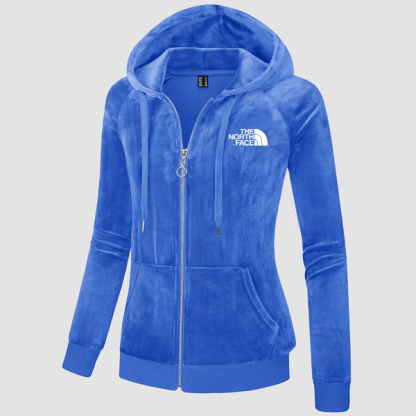 2024 THE NORthtTH FACE-Women's Velour Fleece Hoodie Jacket Slim Fit Outwear