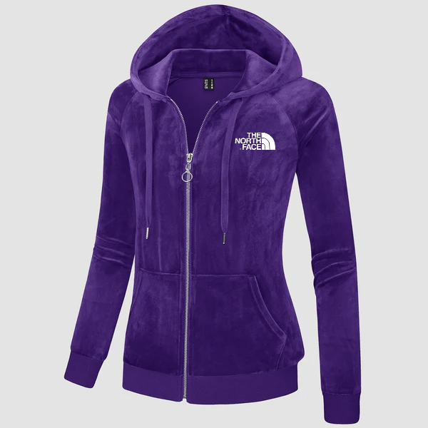 2024 THE NORthtTH FACE-Women's Velour Fleece Hoodie Jacket Slim Fit Outwear