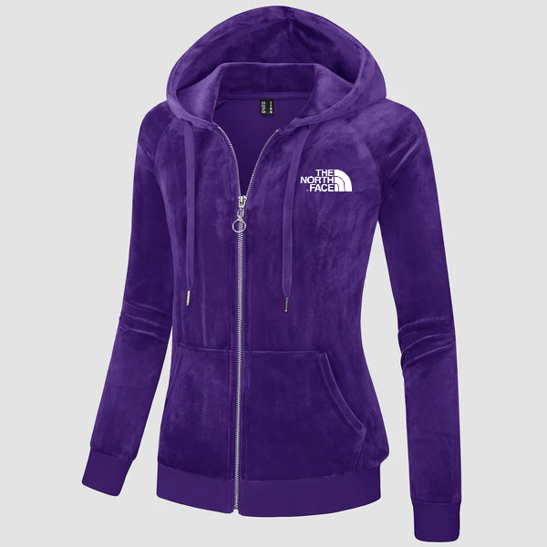 2024 THE NORthtTH FACE-Women's Velour Fleece Hoodie Jacket Slim Fit Outwear