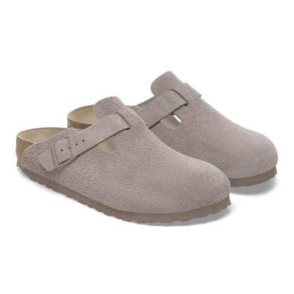 Boston Suede Leather - Gray Taupe