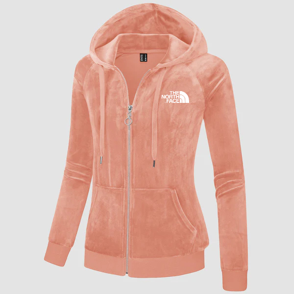 2024 THE NORthtTH FACE-Women's Velour Fleece Hoodie Jacket Slim Fit Outwear
