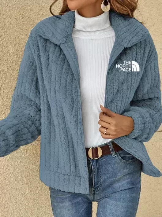 2024 SHORT JACKET LAPEL ZIPPER WINTER COAT WARM PLUSH FLEECE ZIPPER CASUAL COAT