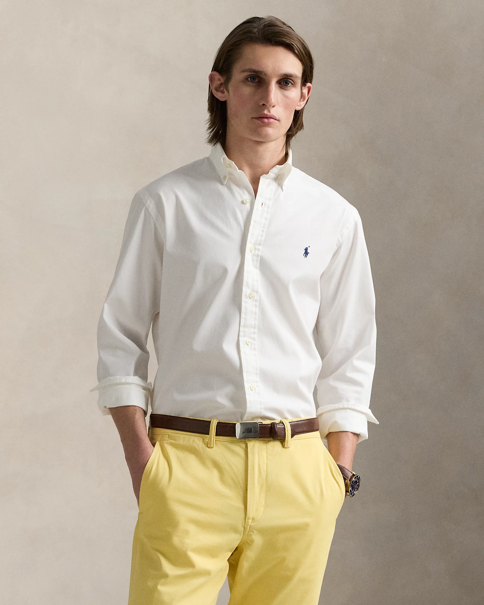 Chemise ajustée en sergé