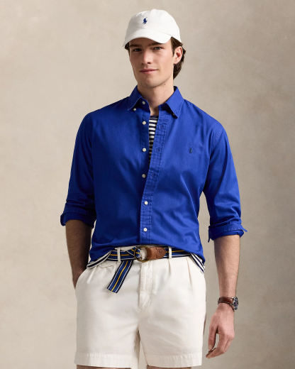 Chemise ajustée en sergé