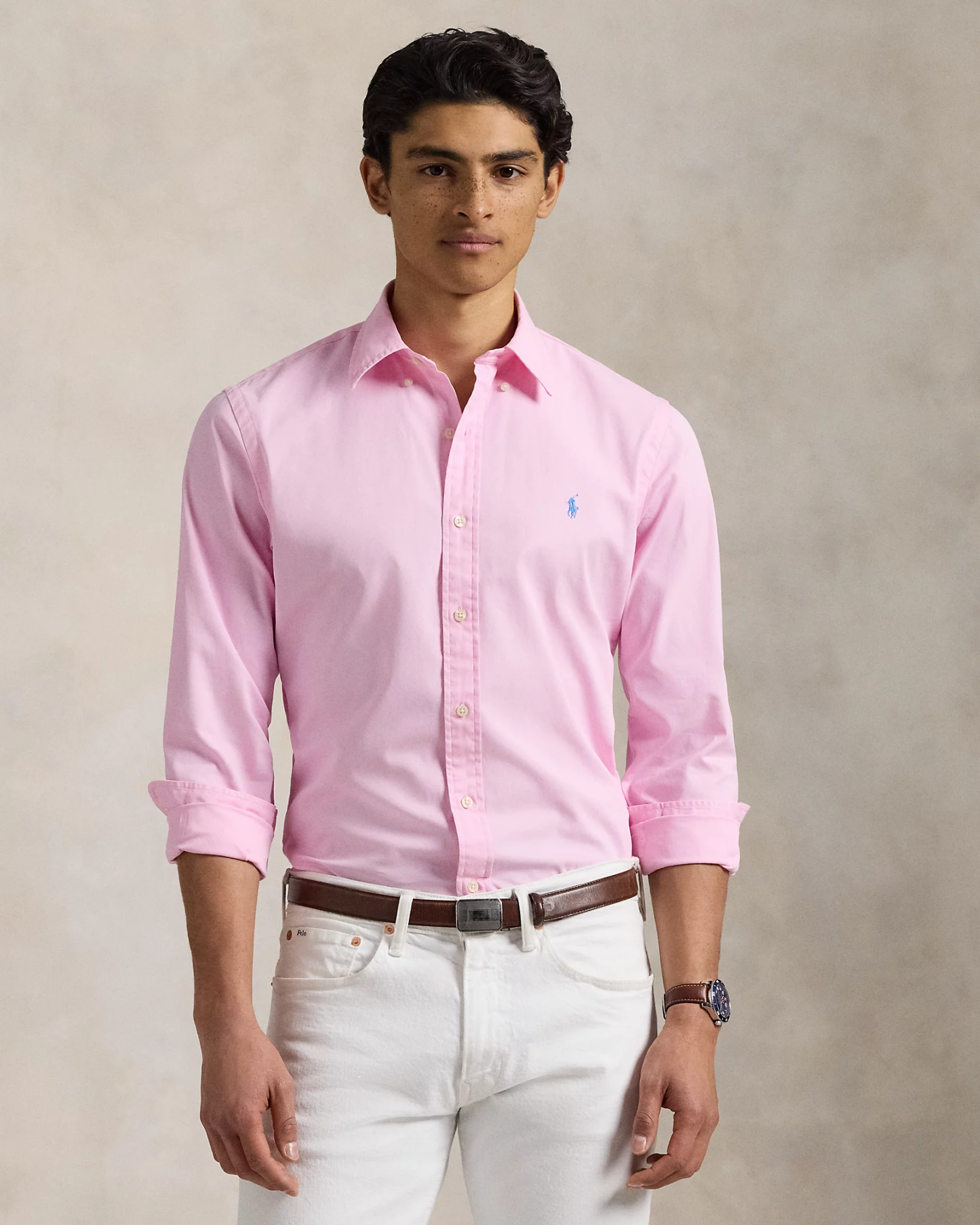 Chemise ajustée en sergé