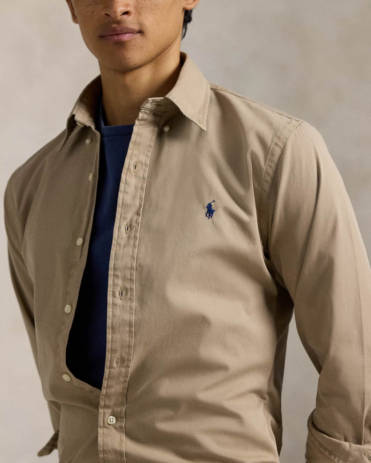 Chemise ajustée en sergé