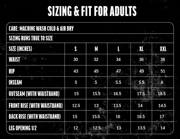 Cotton candy baseball shorts size chart