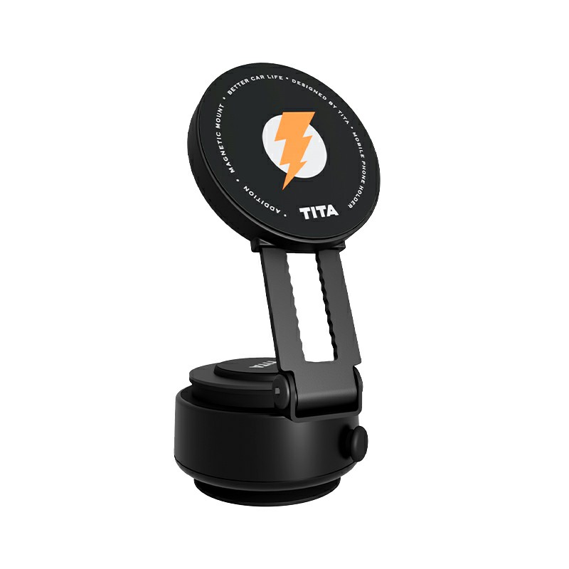 TITA Suction Magnetic Car Phone Holder, Electric Magnetic Car Phone Holder Mount Foldable Adjustable Car Mount, Mirror/Glass/Screen/Smooth None Porous Surface
