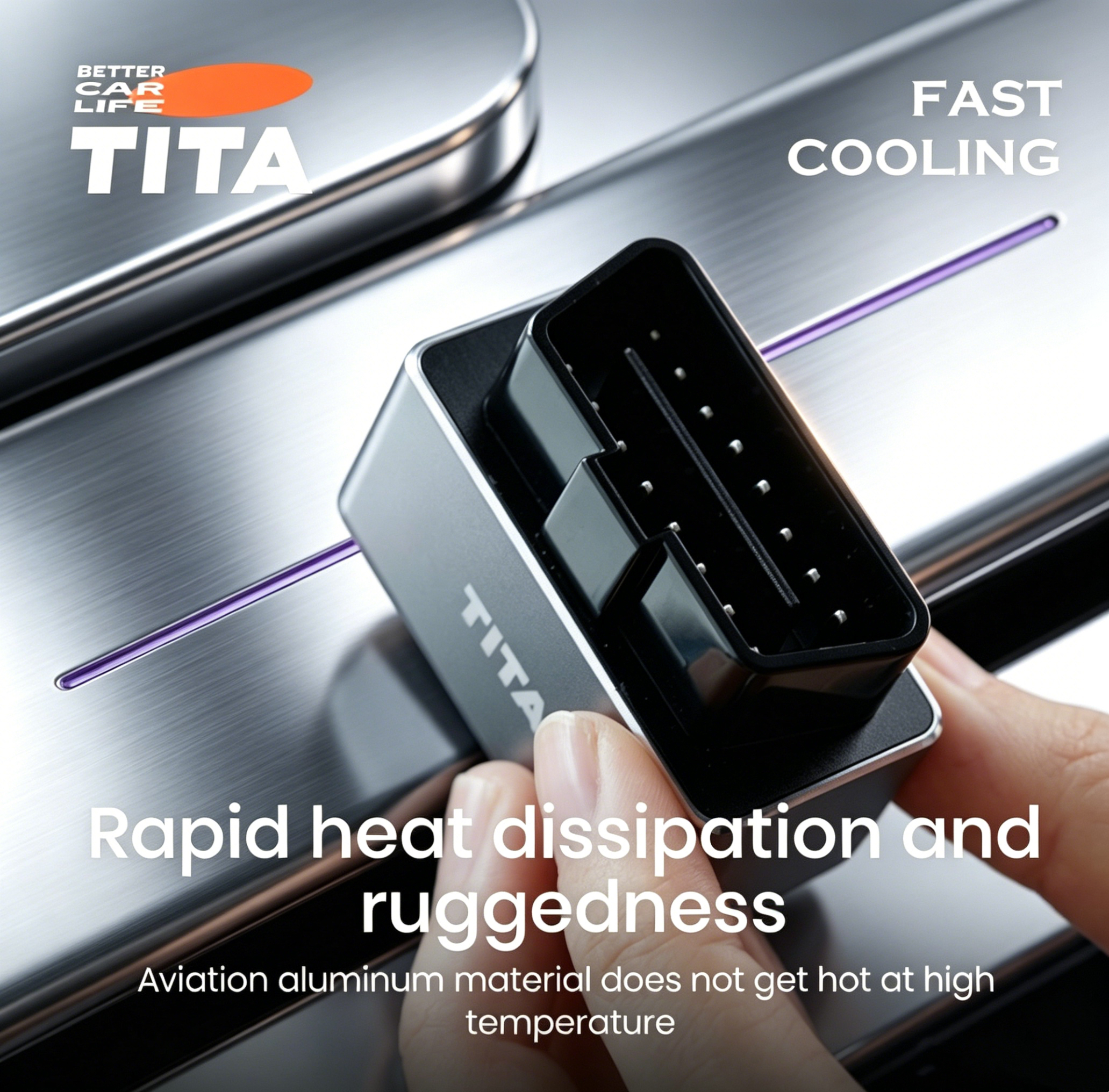 OBD Adapter, TITA Cigarette lighter OBD Interface convert adapter for Tesla Model 3/S/X/Y