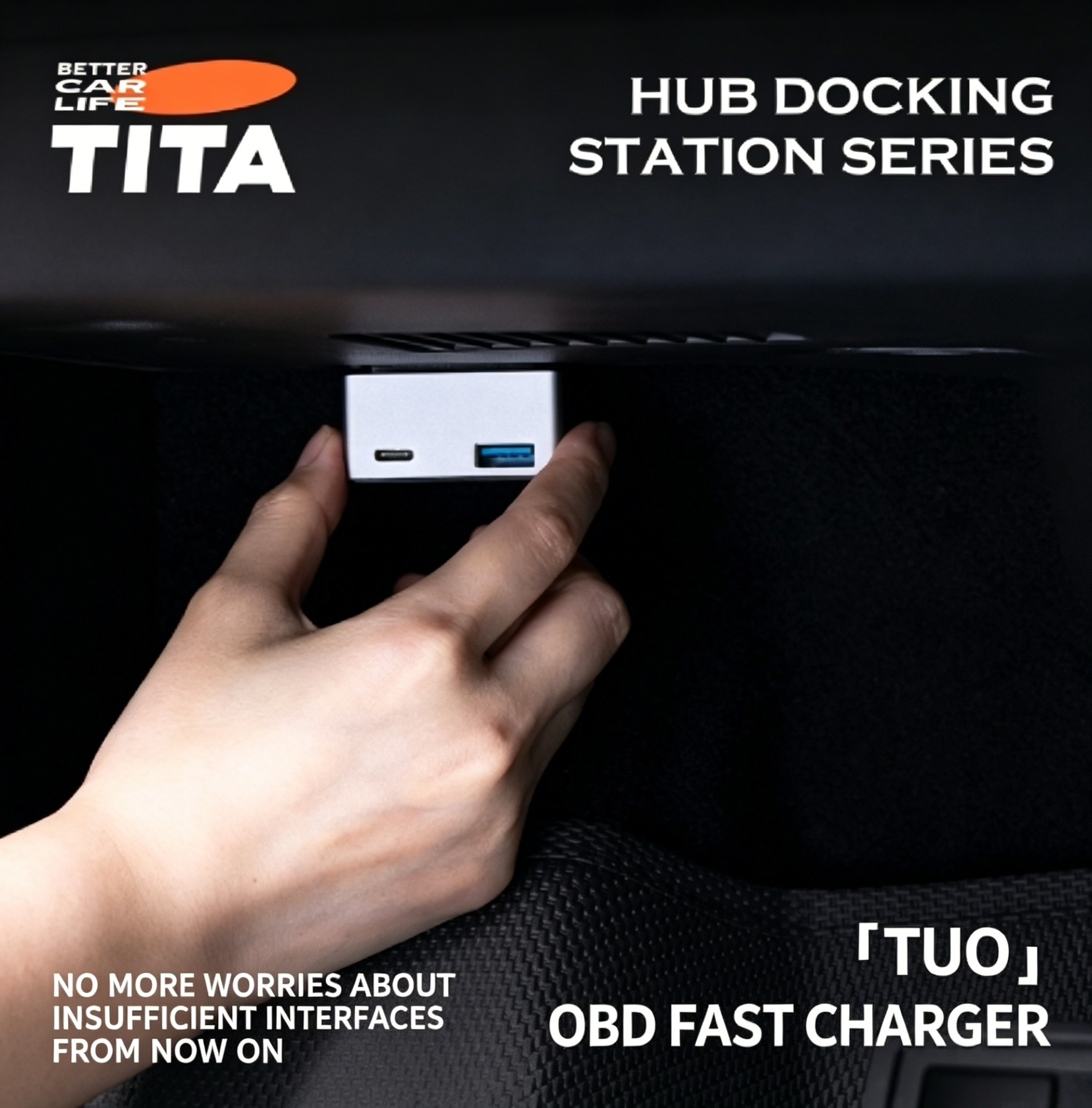 OBD Adapter, TITA Cigarette lighter OBD Interface convert adapter for Tesla Model 3/S/X/Y