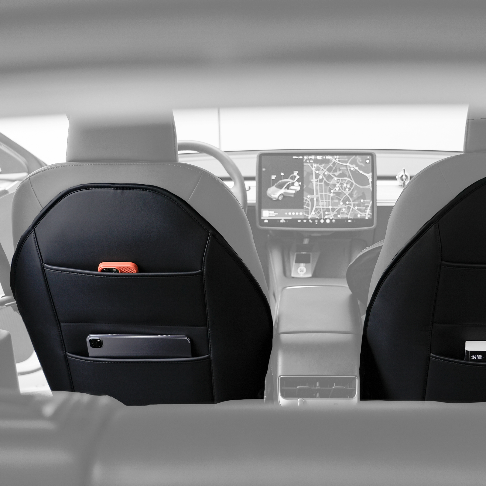 TITA Leather Seat Back Protector Designed for Tesla Model Y Model 3 (Includes 2025 New Model Y & 2024-2025 Model 3 Highland), Wear-Resistant Car Kick Mats