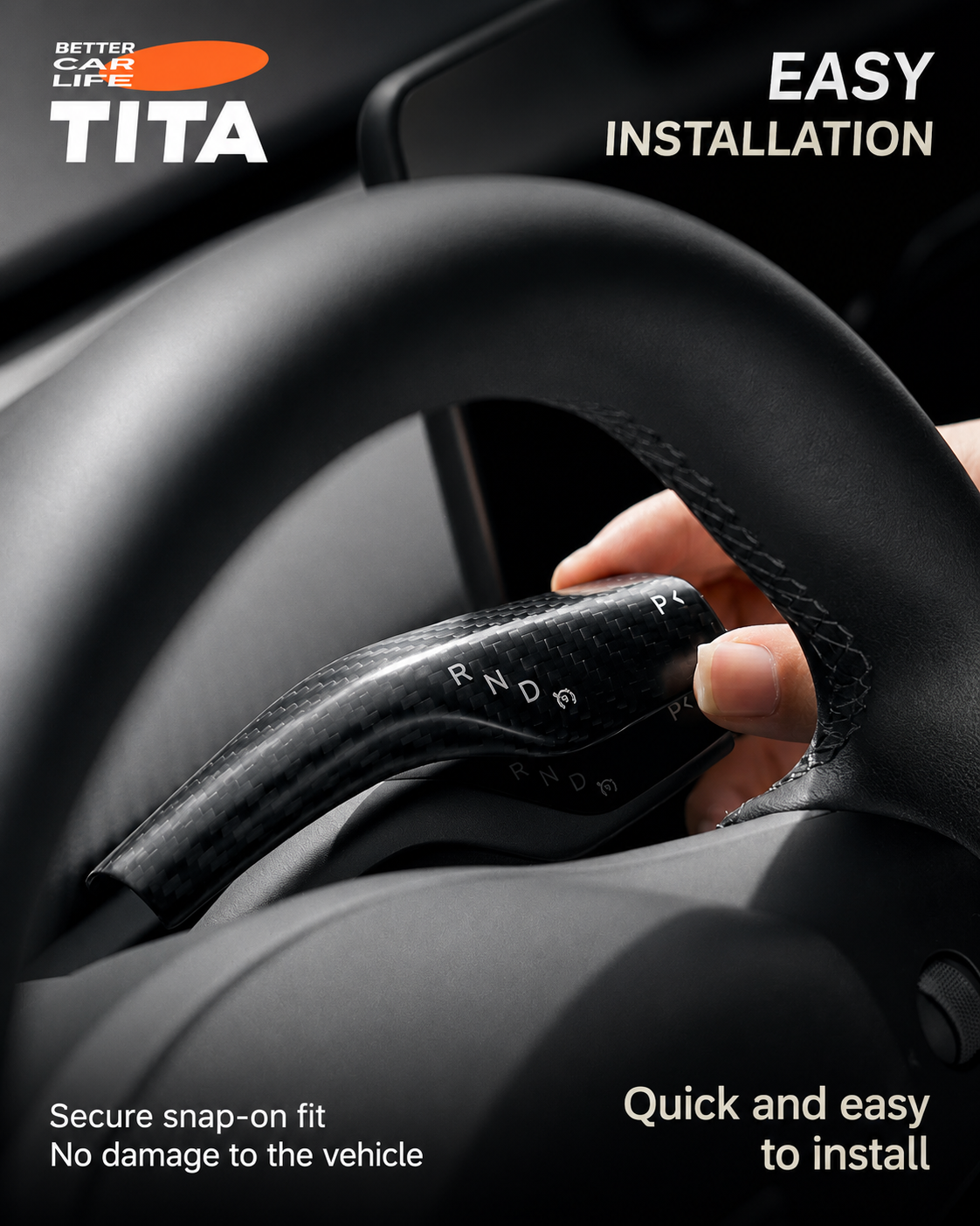 Genuine Carbon Fiber Gear Shift Cover Kit for Tesla, Premium Wear & Scratch Resistant Shift Trim, Gloss Black/Silver/Obsidian Options, No-Drill Easy Installation, Universal Fit for Tesla Models, Precision Fit Smooth Touch Interior Upgrade