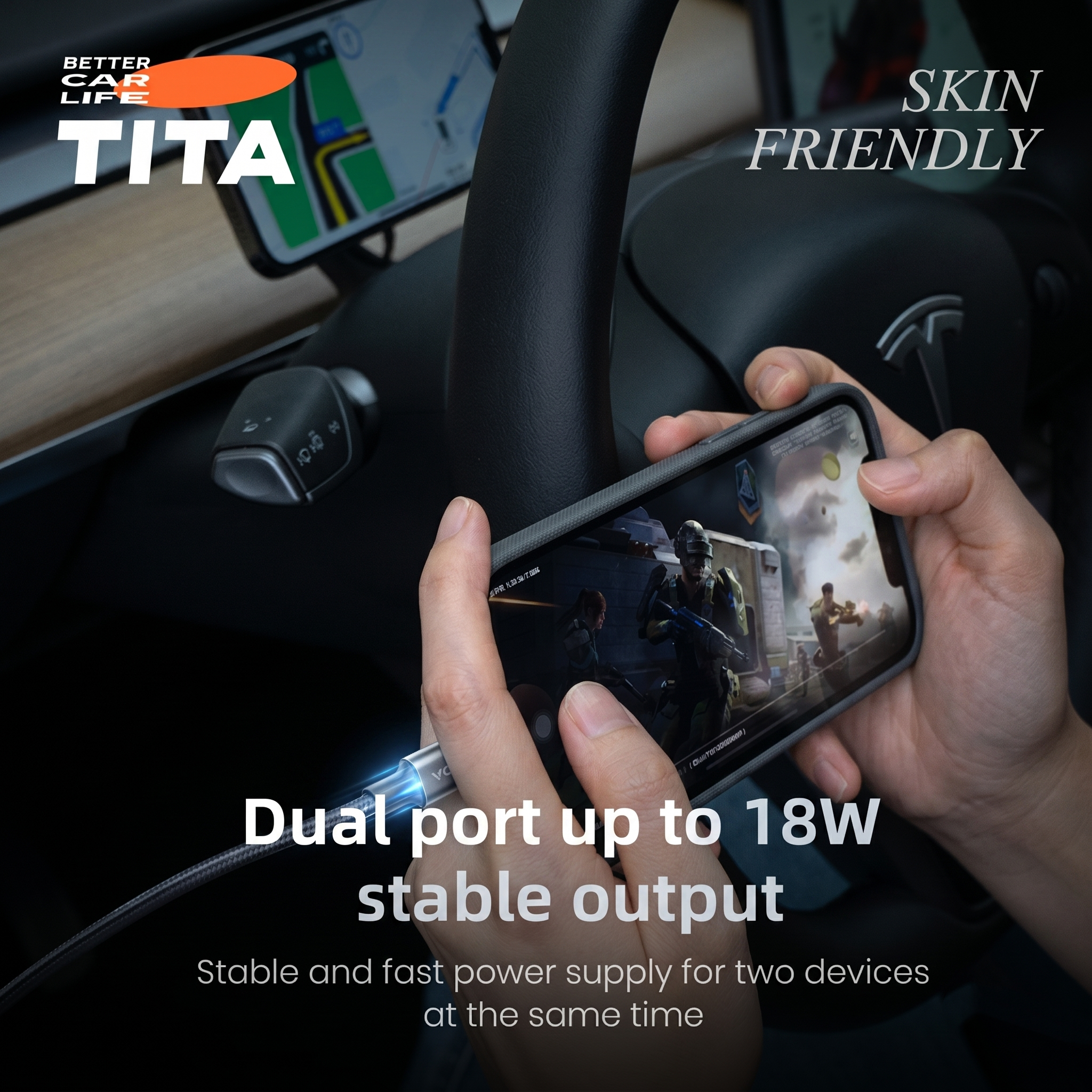 OBD Adapter, TITA Cigarette lighter OBD Interface convert adapter for Tesla Model 3/S/X/Y