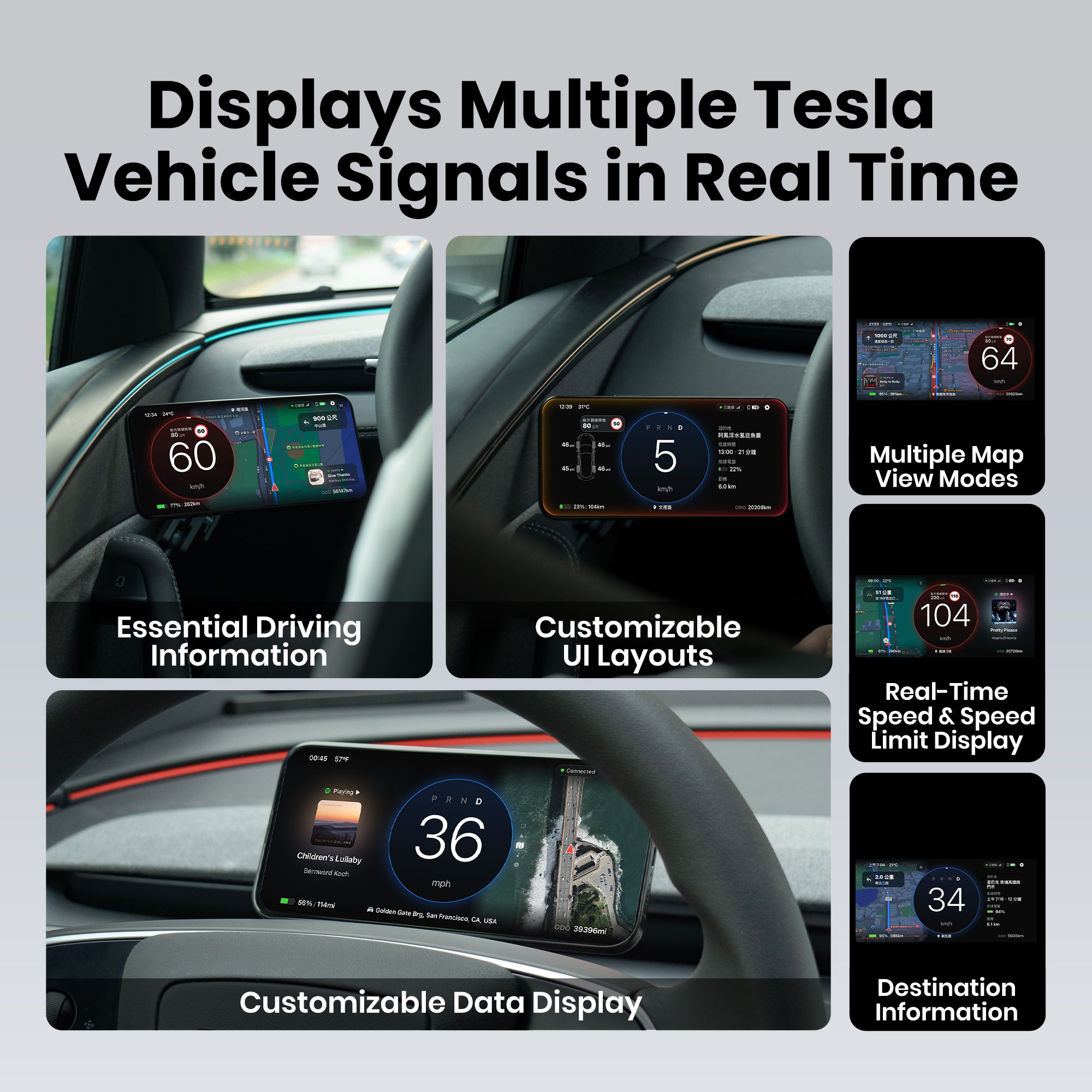 TITA Tesla Data Receiver for Dashla App – Ultra-Low Latency Vehicle Signal Transmission, Real-Time Speed, Navigation, Traffic Light & Vehicle Status Data, One-Way Data Transmission