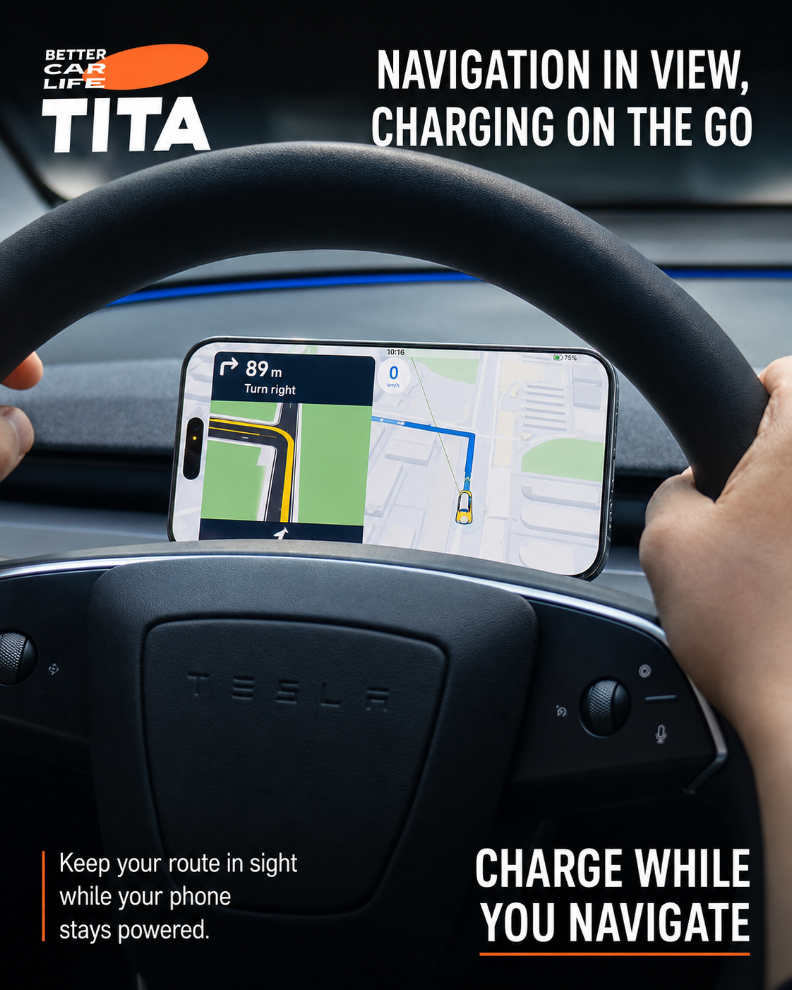 3-Axis Adjustable Tesla Magnetic Phone Mount Wireless Charger, Qi 15W Fast Charging Car Phone Holder with 12 N52 Neodymium Magnets, Full Aluminum Alloy Body, Acrylic Panel, Multi-Angle Steering Wheel Fit, 165cm USB-C Cable, No-Trace 3M Adhesive Mount, Aut