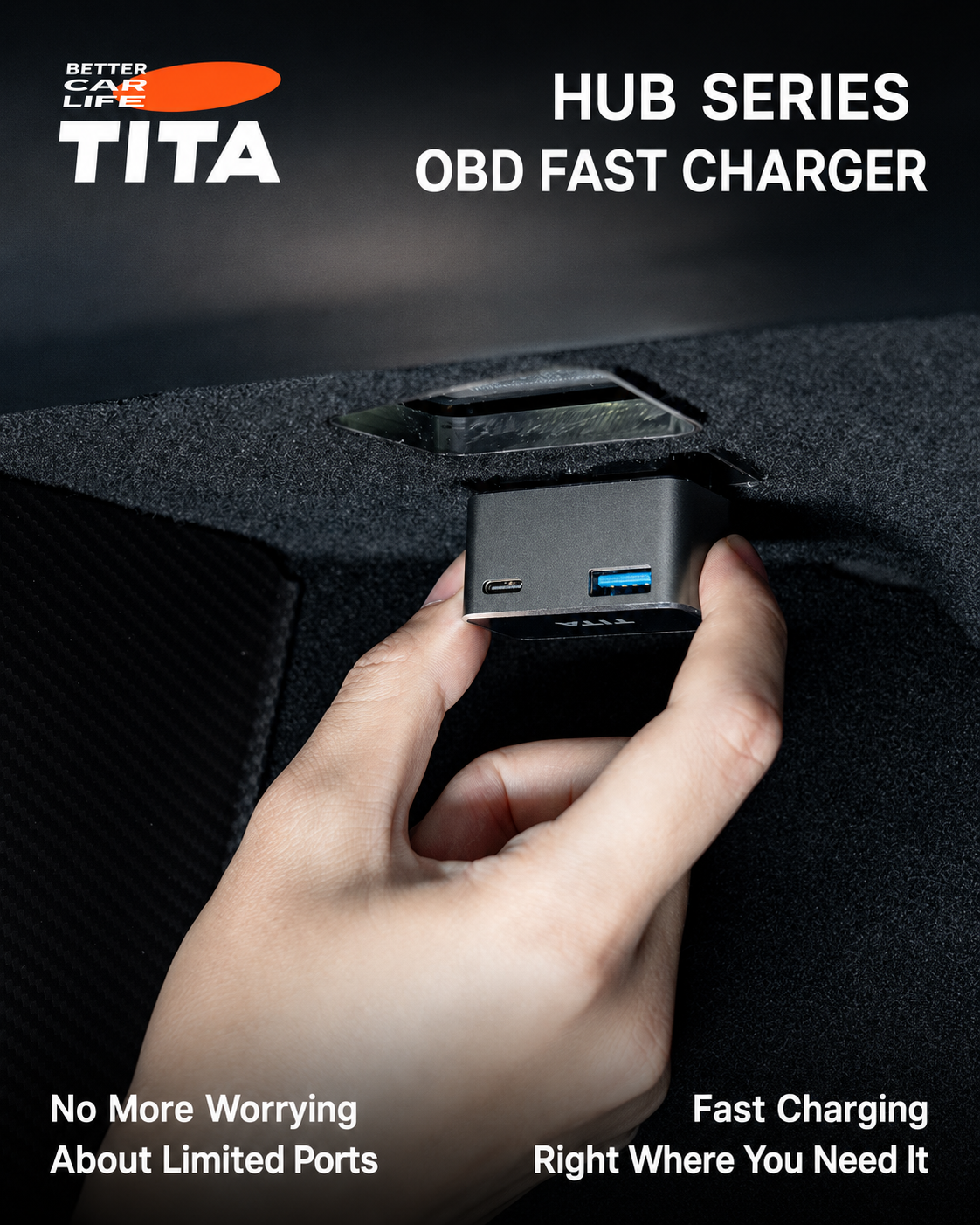 esla OBD Fast Charging Expander, Custom-Fit OBD Port Power Adapter with Dual Ports, 18W Car Charger Extension, Stable Power Supply & Data Transfer Support, Plug-and-Play Tesla Accessories for Model 3/Y/S