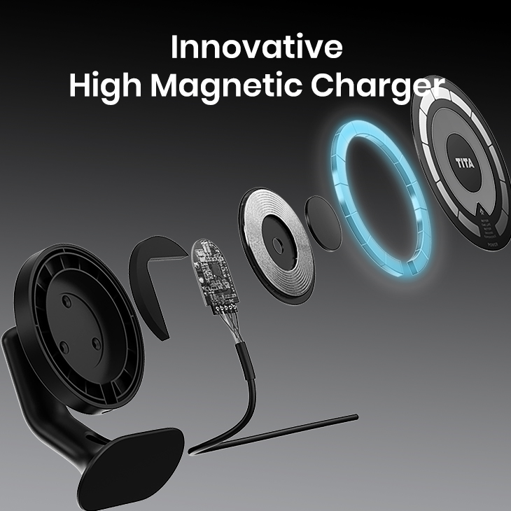 2025 Upgraded Phone Magnetic Charger for Tesla Model 3 / Y, MagSafe Car Mount for Tesla, Tesla Phone Holder Accessories, Strong Magnets, Never Block