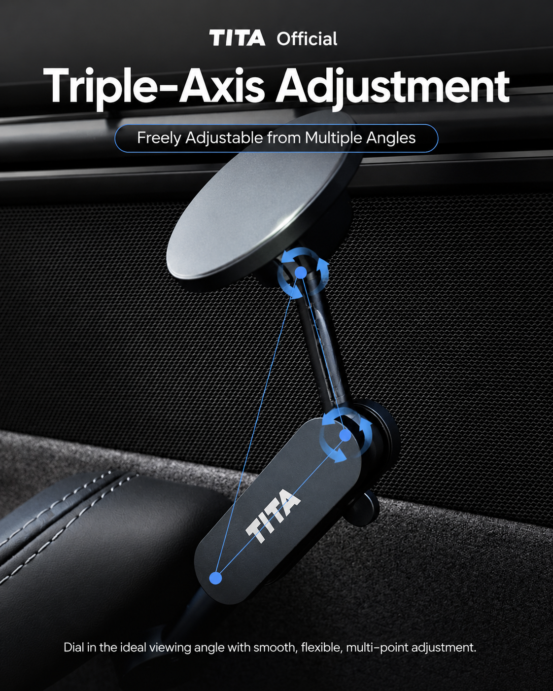Tesla Door-Side Magnetic Phone Mount, Custom-Fit Car Phone Holder for Tesla Model 3/Y, MagSafe Compatible iPhone Magnetic Holder, No-Block View & Air Vent Design, Minimalist Matte Interior Accessory