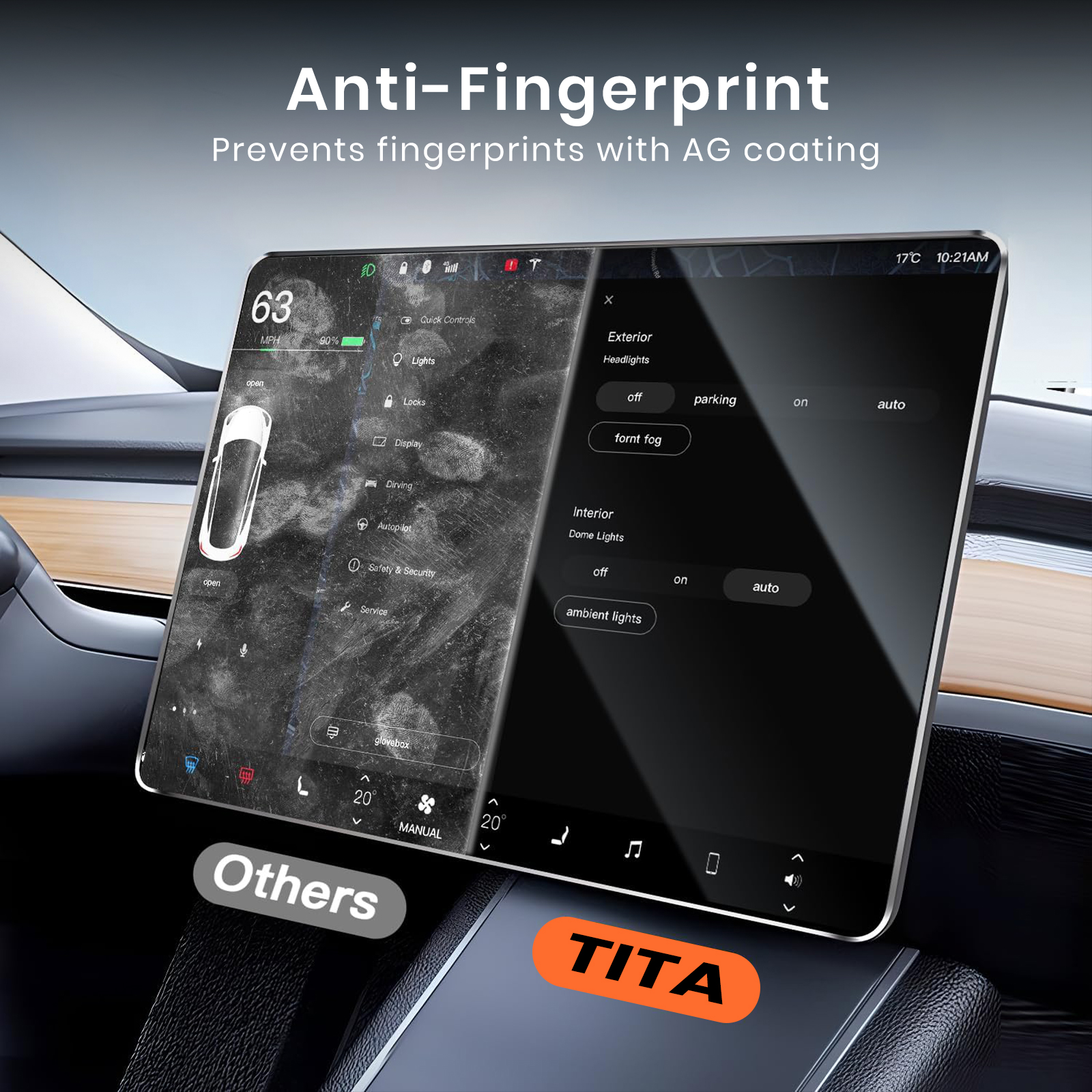 2025 Upgrade Tempered Glass Screen Protector for Tesla Model 3 and Tesla Model Y (2020-2024), Anti-glare, Anti-Fingerprint, Auto Alignment Kit Accessories