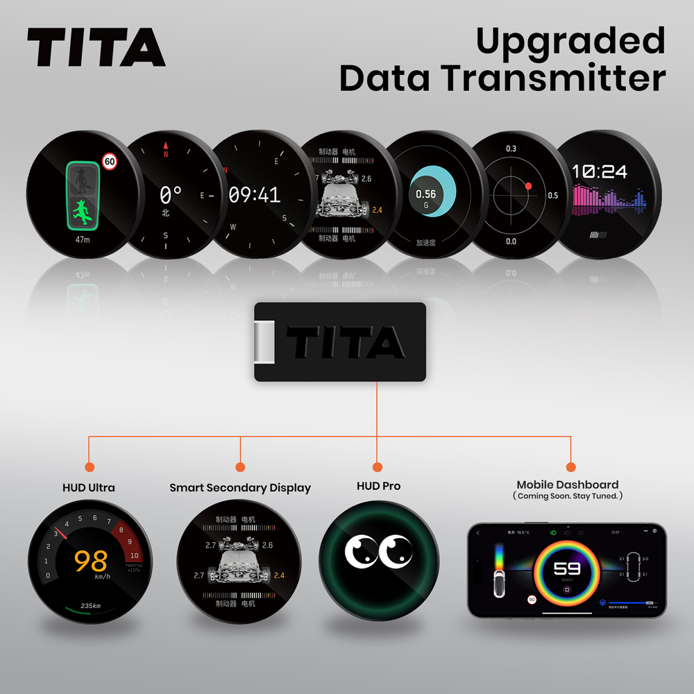 TITA 1.75" Smart Head Up Display Ultra for Tesla, with Magnetic Charging Mount, Zero-Delay Tesla Data Sync, HUD for Model 3, Model Y, Model 3 Highland, Model Y Juniper