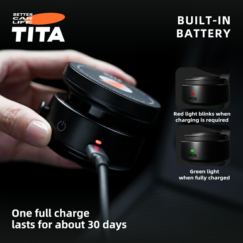 TITA Suction Magnetic Car Phone Holder, Electric Magnetic Car Phone Holder Mount Foldable Adjustable Car Mount, Mirror/Glass/Screen/Smooth None Porous Surface