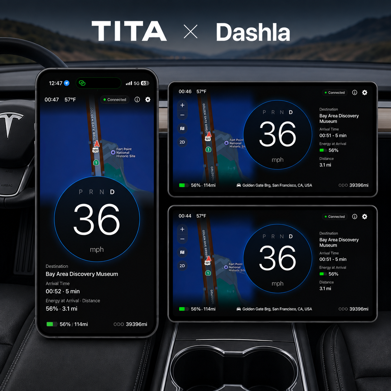 TITA Data Transmitter for Tesla Model 3 & Model Y, Compatible with Dashla