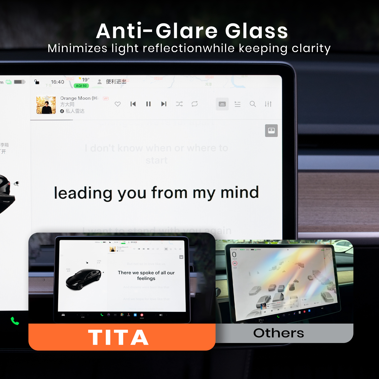 2025 Upgrade Tempered Glass Screen Protector for Tesla Model 3 and Tesla Model Y (2020-2024), Anti-glare, Anti-Fingerprint, Auto Alignment Kit Accessories