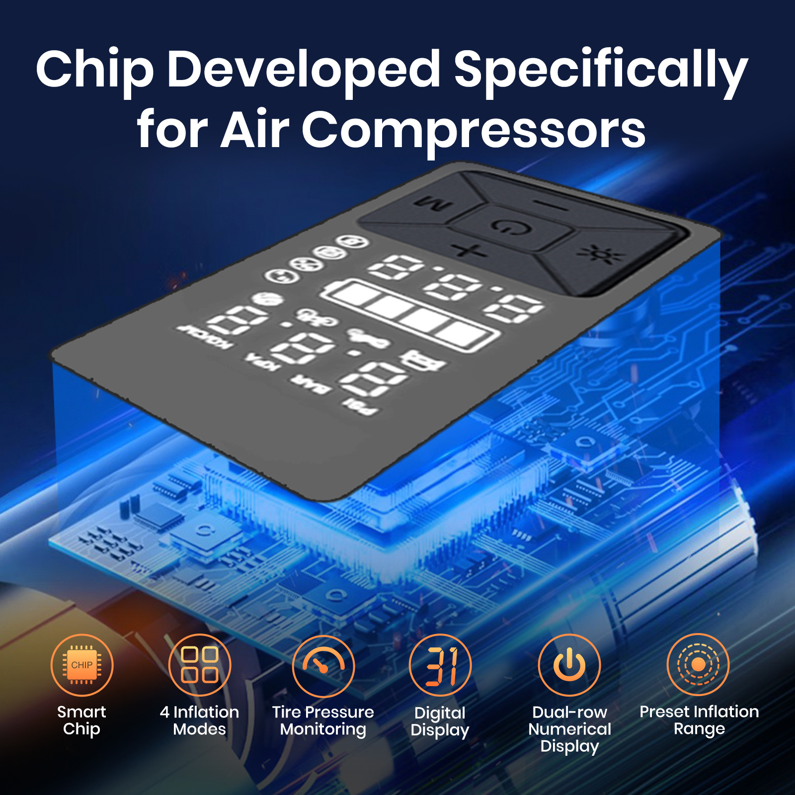 TITA Tire Inflator Portable Air Compressor - 2X Faster 150 PSI Air Pump for Car Tires - Wireless Car Tire Inflator with Pressure Gauge - Portable Tire Inflator for Car, Motor, Bike And Balls