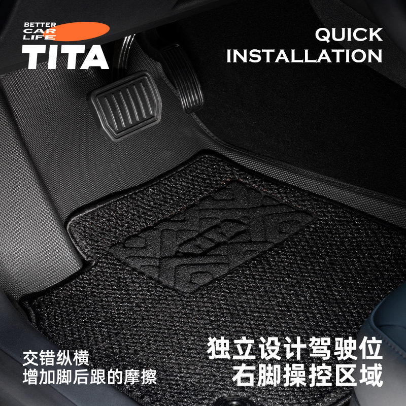 TITA Floor Mats Compatible with Tesla Model 3 And Model Y, Custom Fit Floor Liners for 2025/2024/2023/2022/2021 Tesla Model 3, 1st & 2nd Row All Weather Protection
